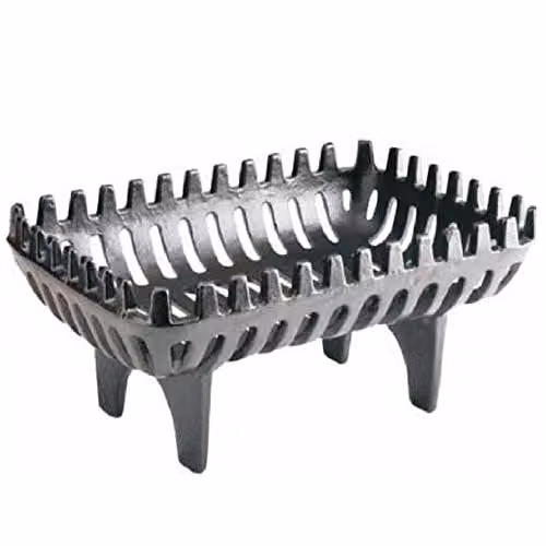 Inglenook Heavy Duty Cast Iron Log and Coal Basket in Black, W/D/H: 39.0 x 26.0 x 20.0 cm