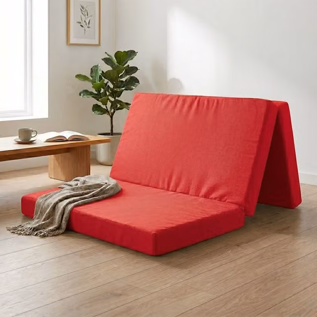 Rest Relax Badenia Visco Therapy Tri Folding Futon Z Bed Mattress with Removable Cover, Black, W/D/H: 120 x 200 x 8 cm – 1