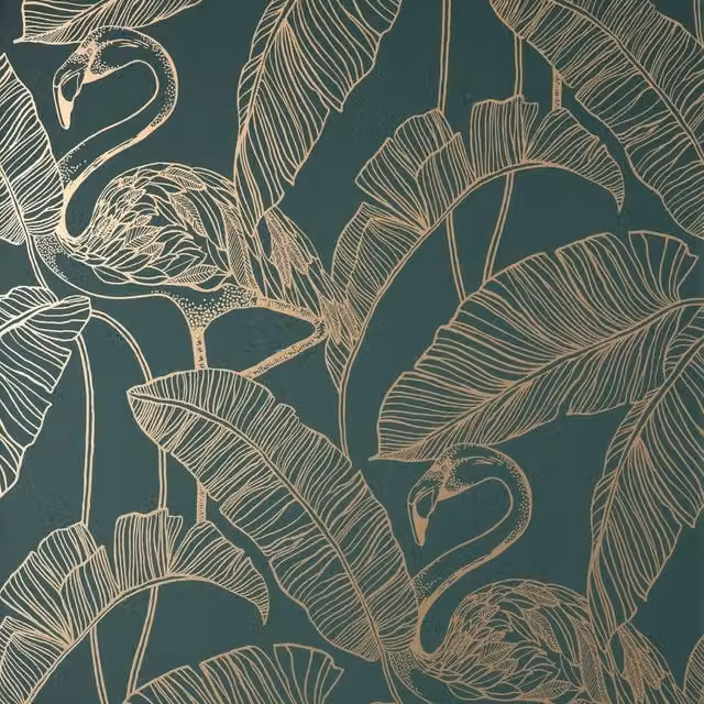Fine Décor Flamingo Wallpaper in Green