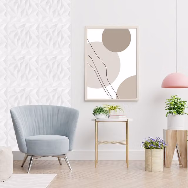 Novecrafto 3D Modern Diamond Design Interior Cladding Wall Panels, White, 6 Sheets, W/D/H: 50 x 50 x 50 cm