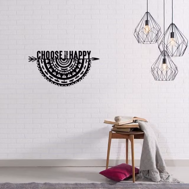 Decortie Choose to Be Black Metal Mandala Wall Art, W/D/H: 30 x 30 x 30 cm
