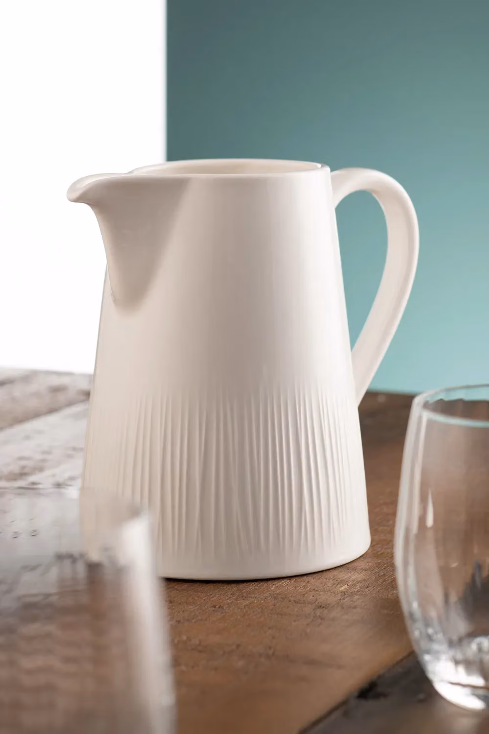 Belleek Living Erne Striped Ceramic Jug in White – 2