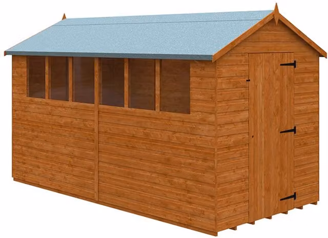 Buttercup Farm Super Apex 12mm Wooden Shed in Burnt Orange, W: 365.8 cm, D: 182.9 cm, H: 217.9 cm – 1