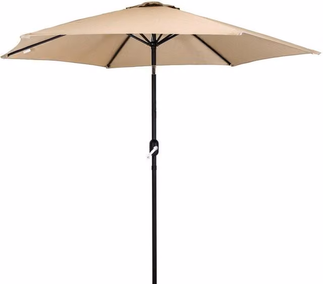 Charles Bentley Metal Garden Patio Umbrella Parasol with Crank and Tilt in Beige