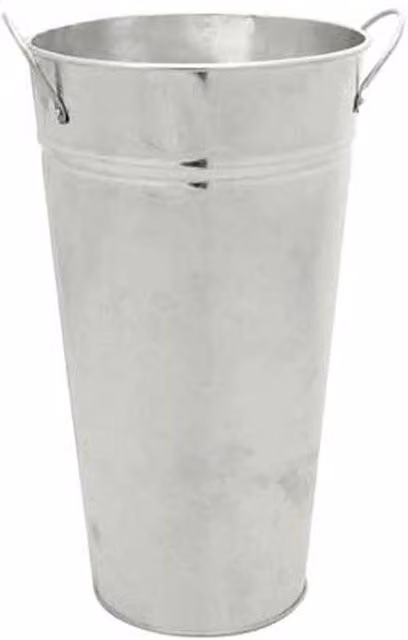 Kingsbury Gifts Silver Galvanised Metal Bucket Vase, Height: 30 cm