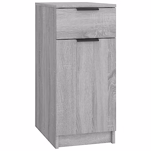 vidaXL Grey Sonoma Desk Cabinet with Hinged Doors and Drawers, W/D/H: 50 x 50 x 75 cm