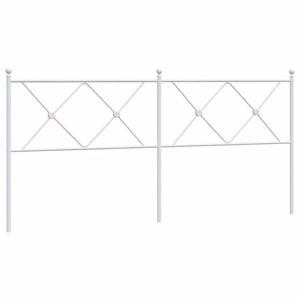 Berkfield Home Metal Headboard in White – 2