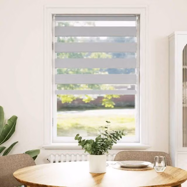 Berkfield Home Zebra Blind in Light Grey, W: 75 cm, H: 150 cm