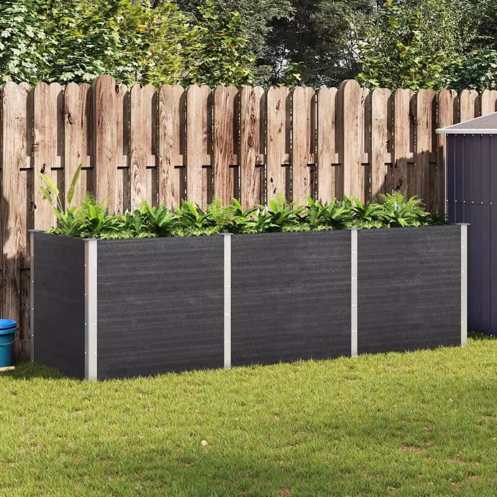 Berkfield Home Garden Grey WPC Raised Bed, W: 300 cm, D: 100 cm, H: 91 cm – 2