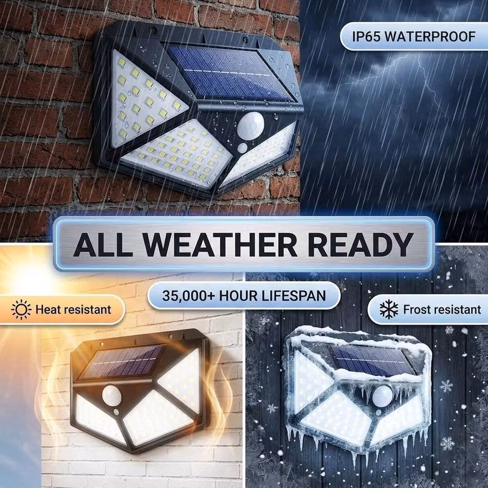 NESTLUNE 2-Piece Solar LED Wall Lamp with PIR Motion Sensor, Black – 4