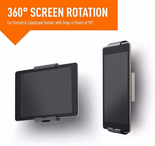 Durable Universal Tablet Holder Wall Mount, Lockable and Rotatable, Silver – 5
