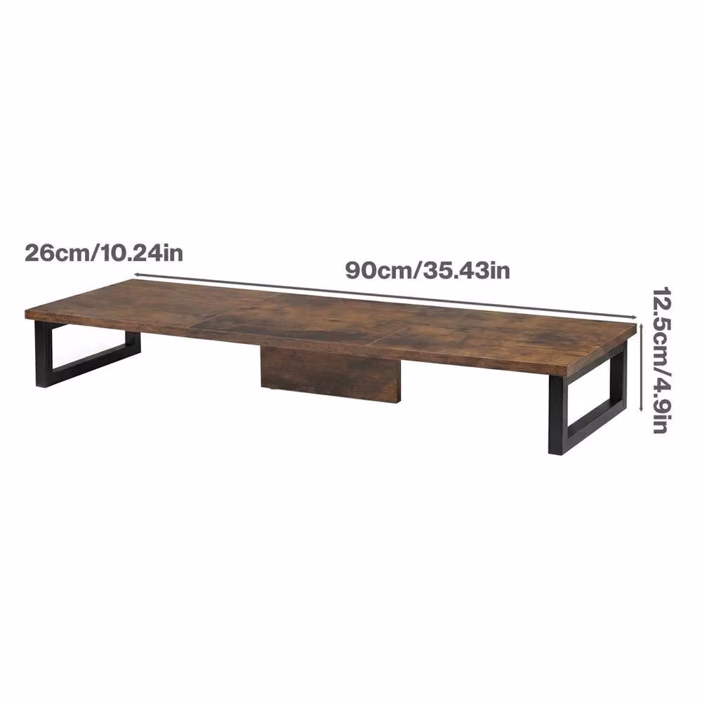 VOGREX Steel Dual Monitor Stand Riser in Brown – 1