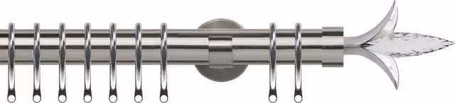 Terrys Steel Straight Metal Curtain Pole, 35mm, Silver