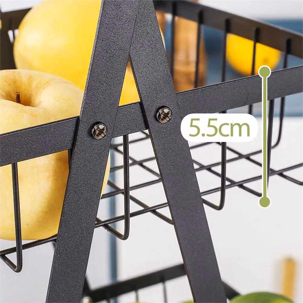 SPETLEK 3 Tier Fruit Storage Basket Countertop Kitchen Bowl Rack, Black – 3