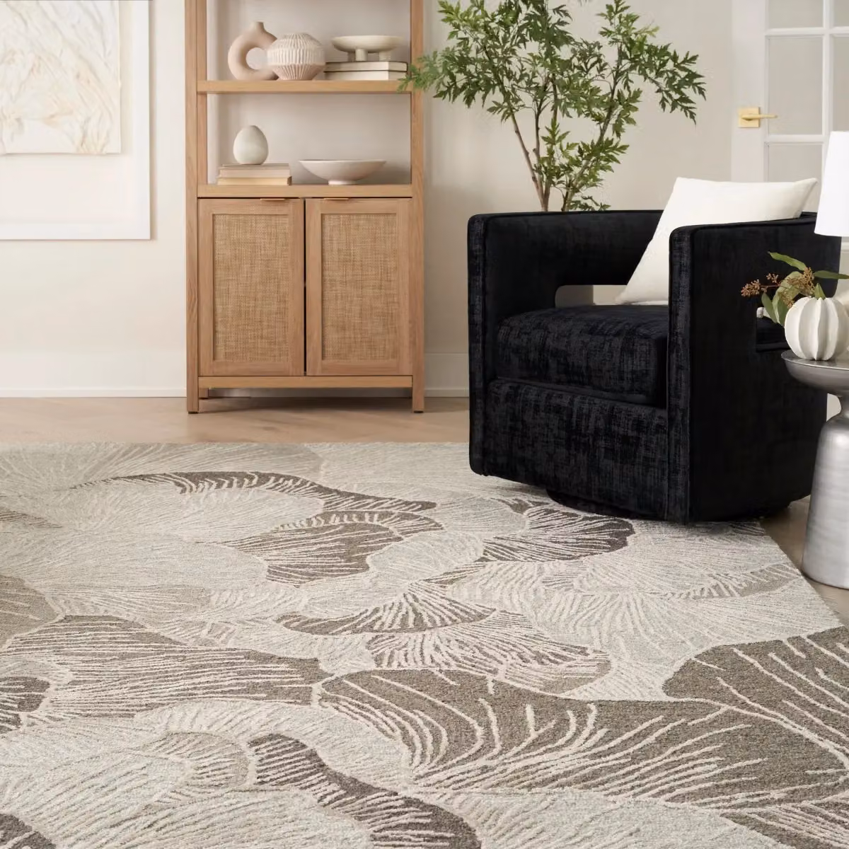 The Rug Shop UK Cream Modern Abstract Hand Tufted Rayon Rug, W: 160 cm, L: 220 cm – 2