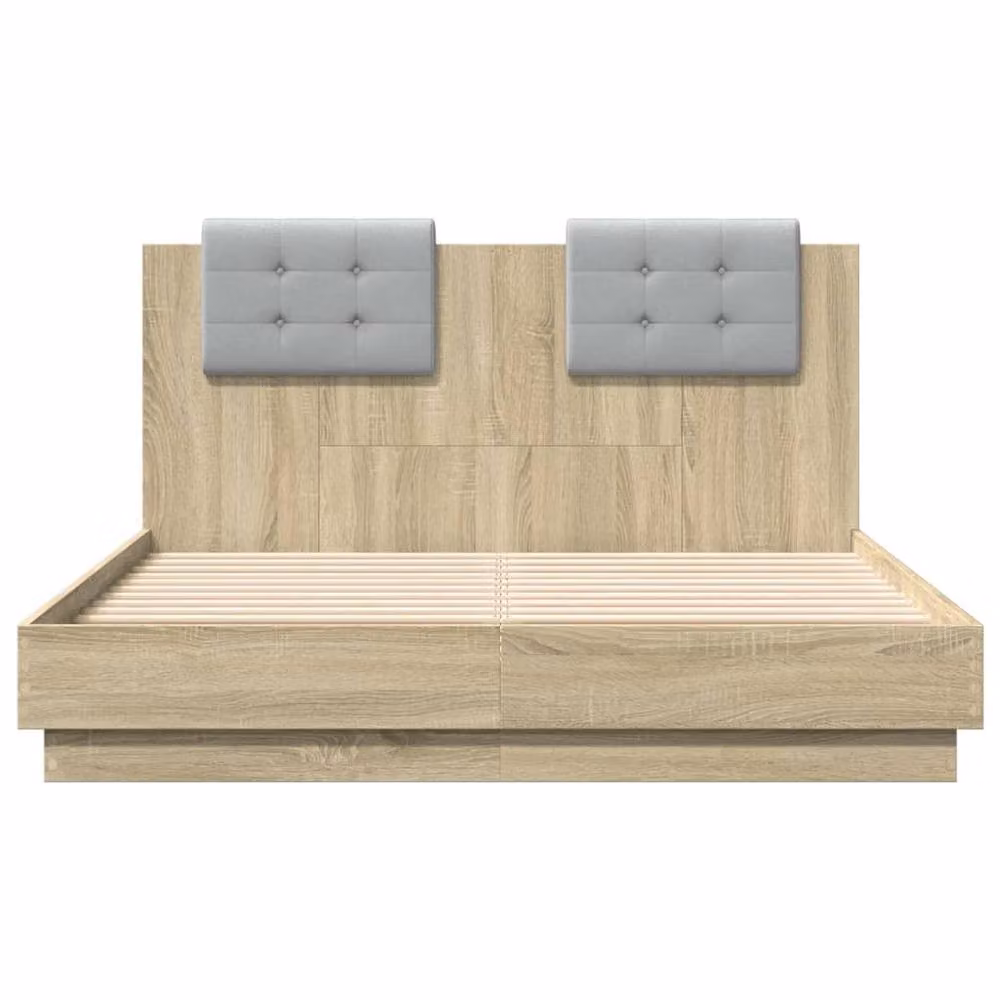 Berkfield Home Sonoma Oak Small Double Bed Frame in Light Oak, W/D/H: 120 x 190 cm – 3