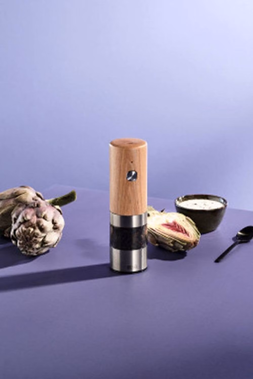 AdHoc Electric Ash Wood Pepper and Salt Mill in Brown and Silver – 3