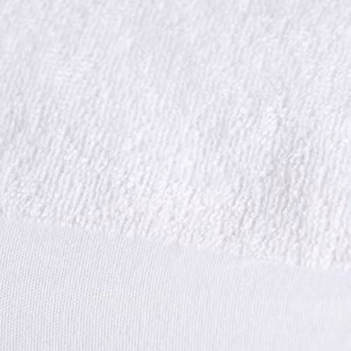 OHS Waterproof Terry Mattress Protector, White, W/D/H: 140 x 200 cm – 2