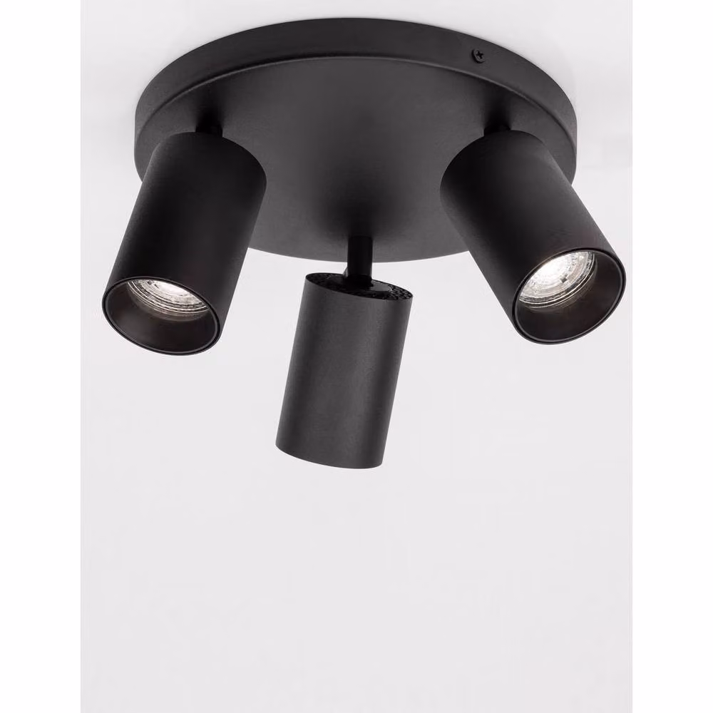 Nova Luce Tod Ceiling Spotlight Cluster in Black, Adjustable and Dimmable Aluminium Design for GU10 Bulbs – 3