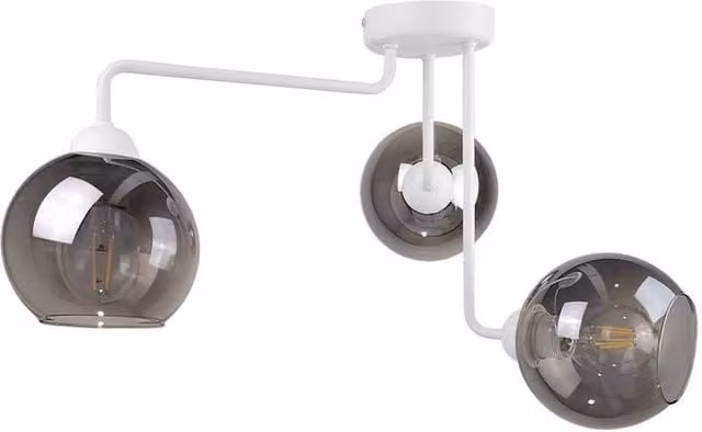 Netlighting Cosmo Multi Arm Semi Flush Ceiling Light in White, Diameter: 50 cm, 3x E27
