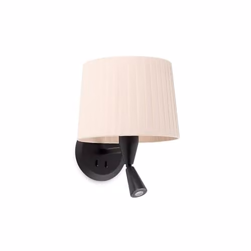 Faro Barcelona Samba Wall Lamp in Black and Beige, W/D/H: 21.5 x 16 x 19 cm – 1