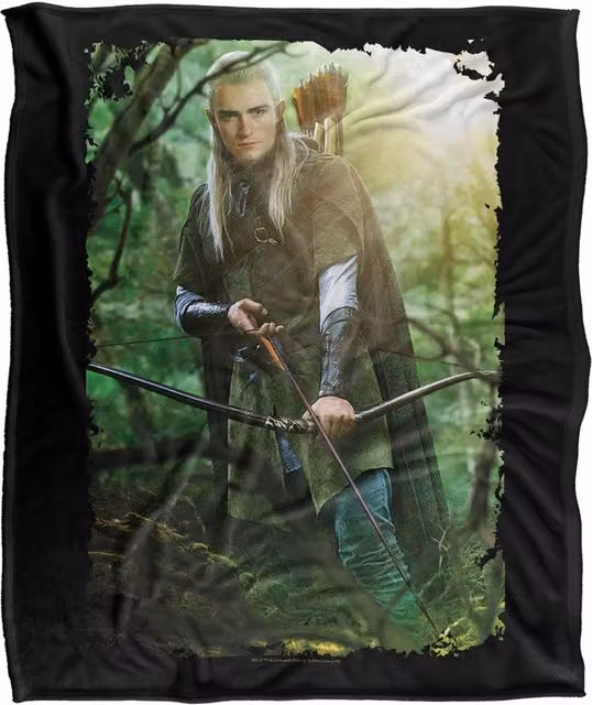 Warner Bros. The Lord Of The Rings Legolas Silky Touch Super Soft Fleece Throw Blanket, Multicolour, W: 152 cm, D: 127 cm – 6