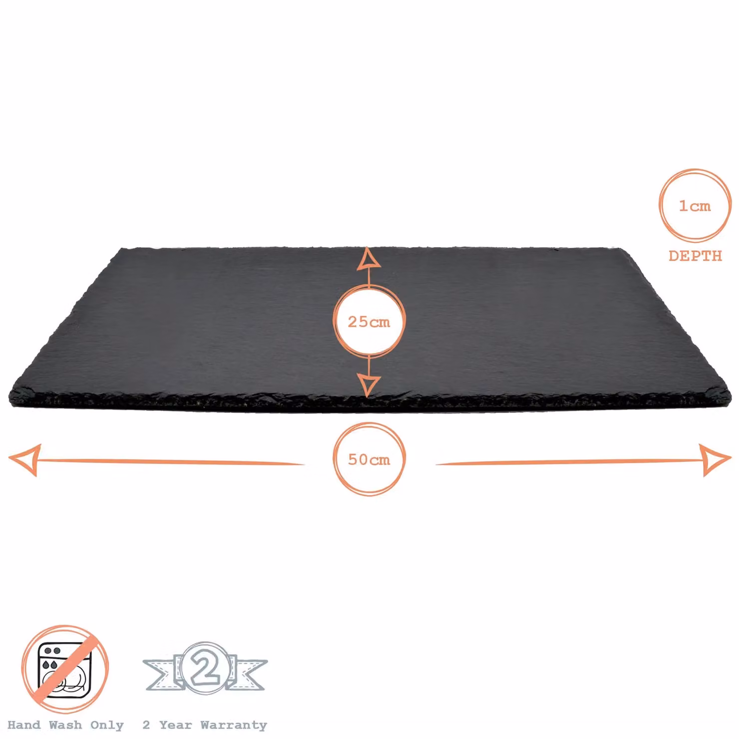 Argon Tableware Modular Slate Table Runner in Grey, W: 50 cm, D: 25 cm – 3