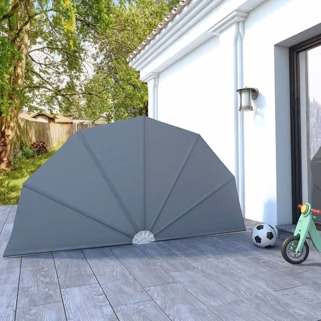 Berkfield Home Collapsible Terrace Side Awning in Grey, 160 cm