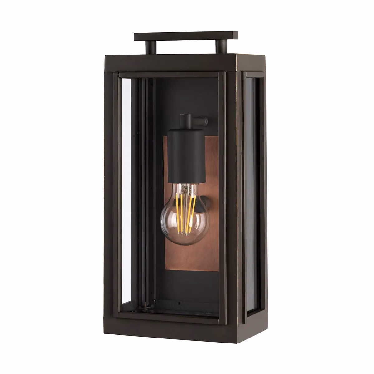 Hinkley Sutcliffe Outdoor 1 Light Wall Lantern in Oil Rubbed Bronze and Brown, IP44 – 2