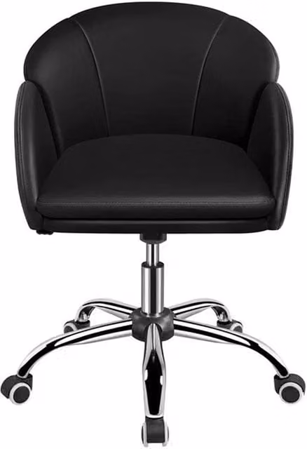 Kelvenix Modern Black Synthetic Leather Home Office Task Chair with 360 Degree Swivel and Weight Adjustment – 1