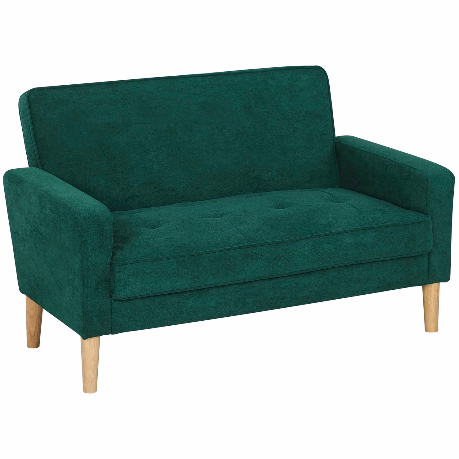 HOMCOM 2 Seater Velvet Upholstered Loveseat in Green – 2