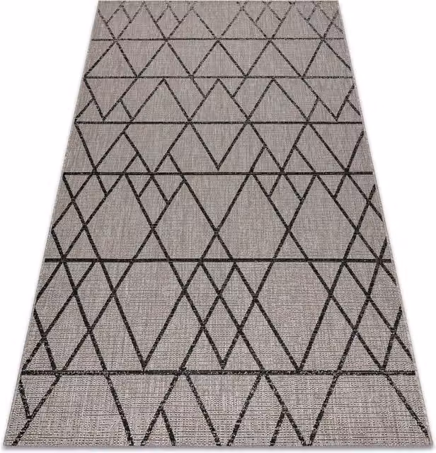 RugsX Floorlux Geometric Grey Modern Rectangular Rug W: 60 cm, L: 110 cm – 1