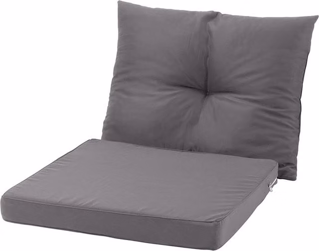 Komore 2-Piece Rectangular Outdoor Sofa Backrest Cushion Set in Grey