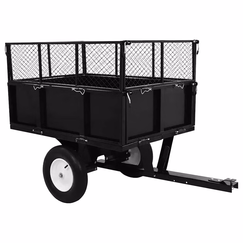 Berkfield Home Tipping Trailer for Lawn Mower with 300 kg Load Capacity in Black and Multicolour – 2