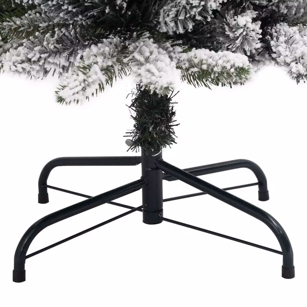 Berkfield Home Beautiful Slim Artificial Flocked Christmas Tree in White, Height: 180 cm – 5