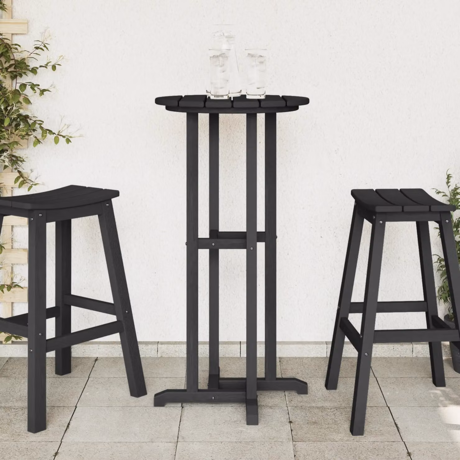 Berkfield Home Bar Table in Black, W/D/H: 55 x 55 x 107 cm – 3