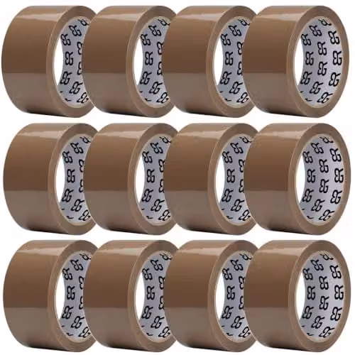 AQUARIUS Brown Packing Tape, 12 Rolls – 1