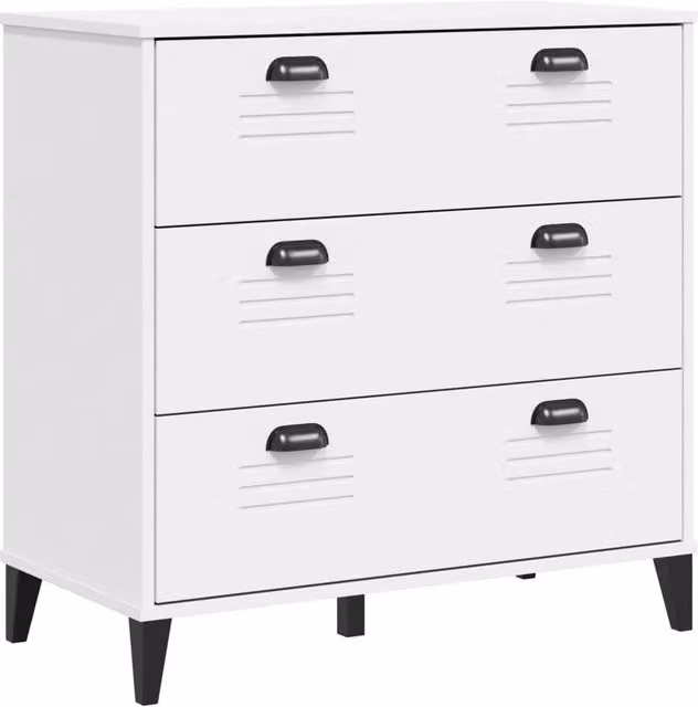 Berkfield Home VIKEN Freestanding Drawer Cabinet in White Matt MDF – 1