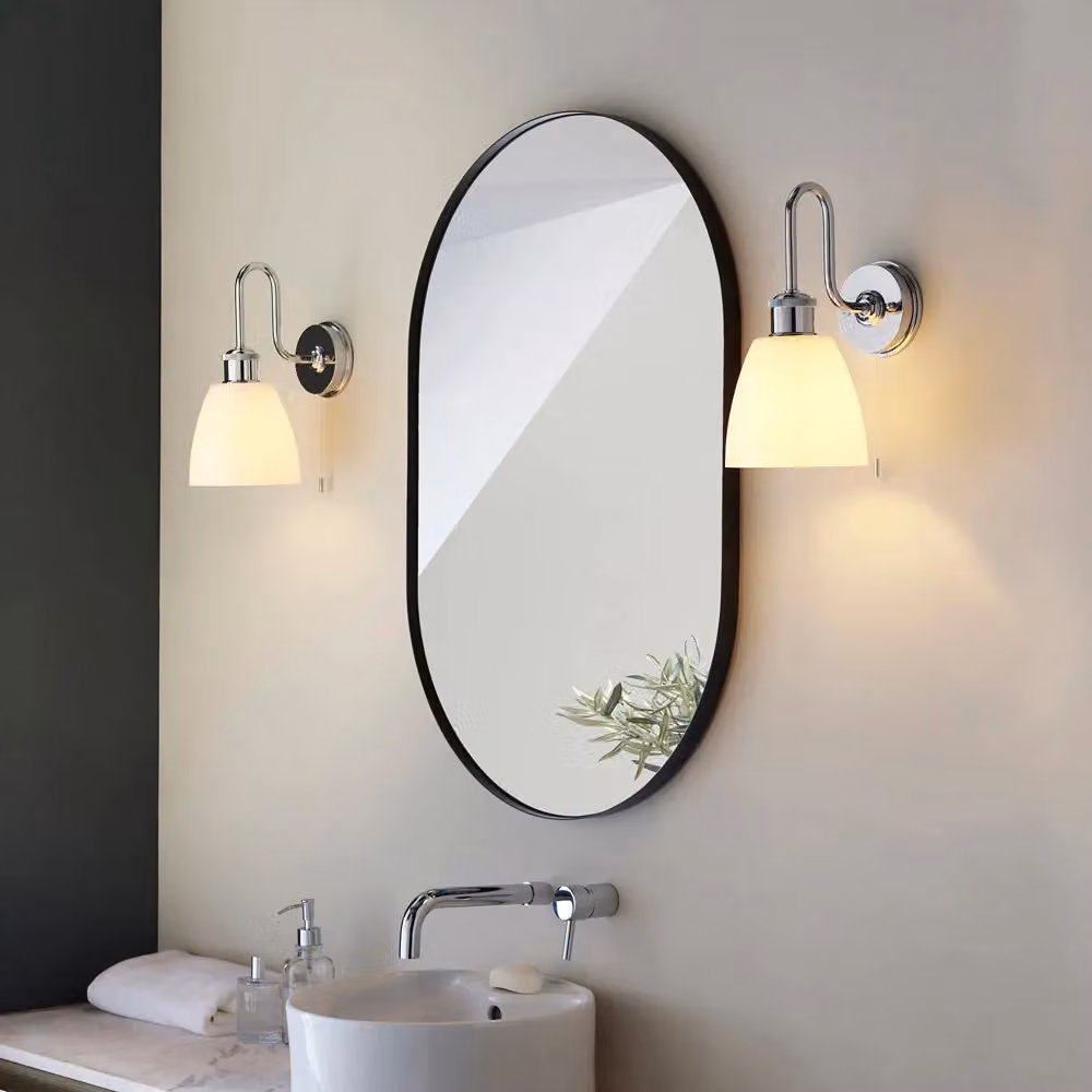 Loops Chrome Plated Bathroom Wall Light with Transparent Glass Shade, IP44 Rated – 3
