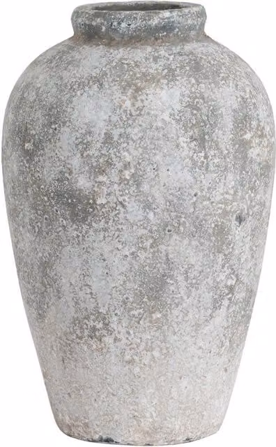 KDMK Rustic Ceramic Tabletop Vase in Beige, Brown and Grey, H 45.0 cm x W 28.0 cm x D 28.0 cm