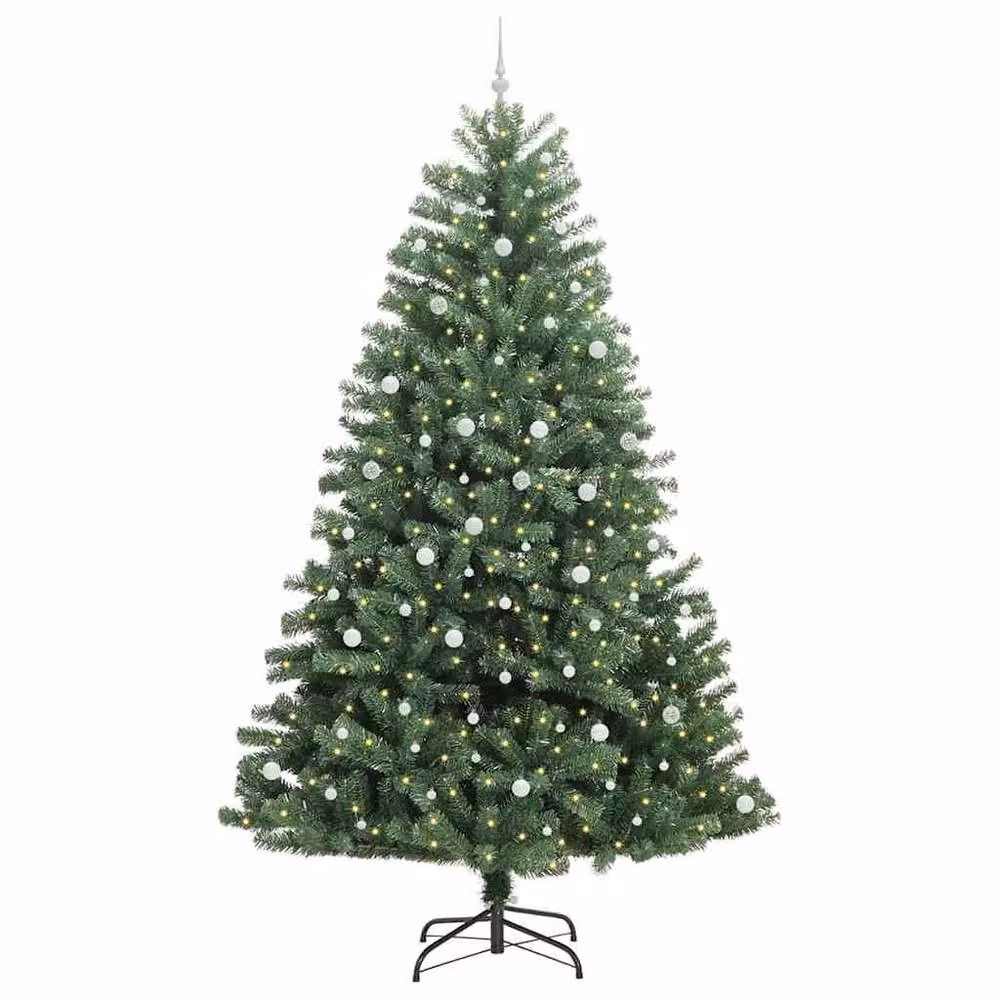 Berkfield Home Green Artificial Hinged Christmas Tree, Height: 300 cm – 3