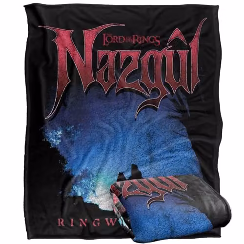 LOGOVISION Lord of the Rings Nazgul Ringwraith Silhouette Super Soft Fleece Throw Blanket, W: 152 cm, D: 127 cm – 1