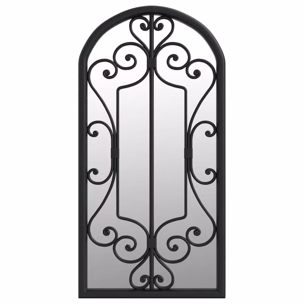 Berkfield Home Decorative Rectangular Garden Wall Mirror in Black Metal and Glass, W/H: 70 x 30 cm – 3
