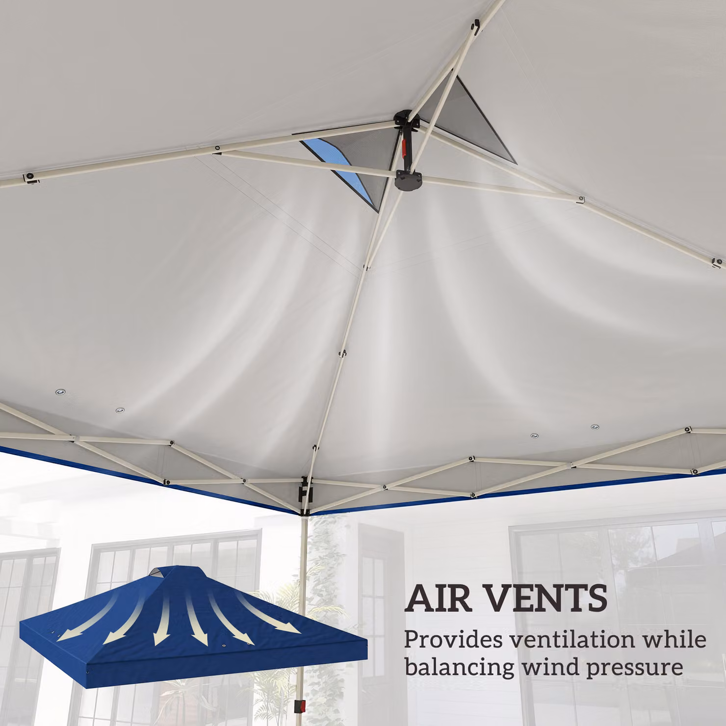 Outsunny Blue Waterproof Pop Up Canopy Gazebo Roof Replacement with UV50+ Protection, W x D: 3 x 3 m – 5