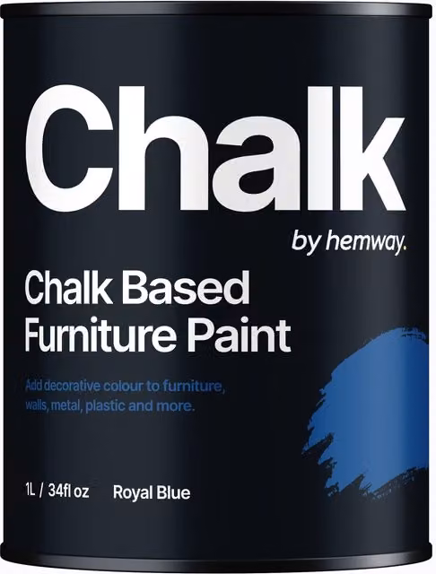 Hemway Chalk Based Furniture Paint in Flat Matt Blue, 1L