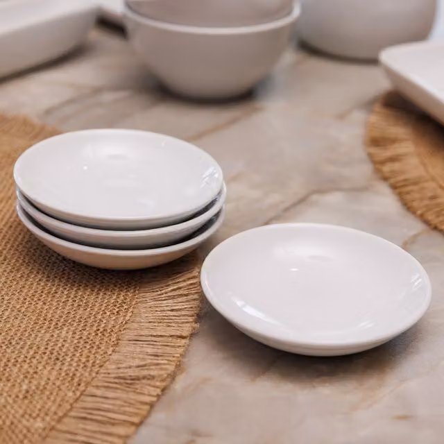 Mikasa Chalk Set of 4 White Porcelain Dip Bowls