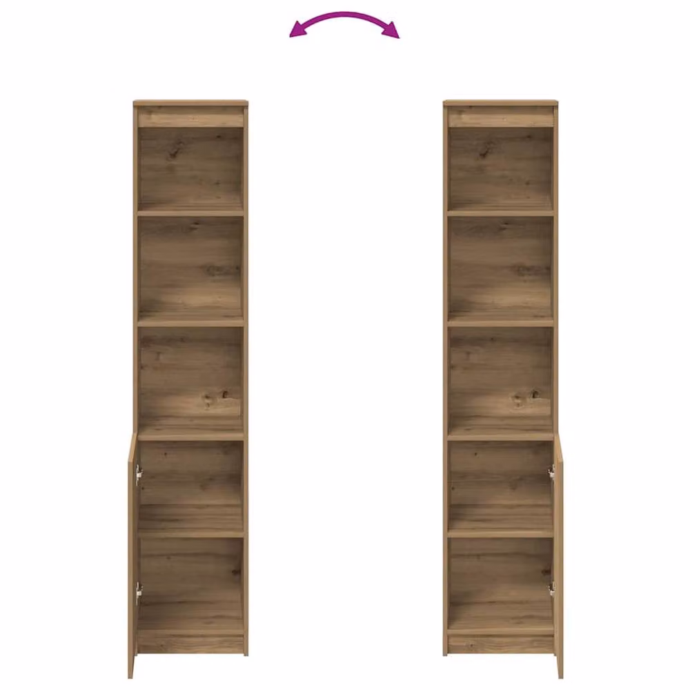 Berkfield Home Artisan Oak Highboard in Brown, W/D/H: 37.5 x 35 x 180 cm – 2