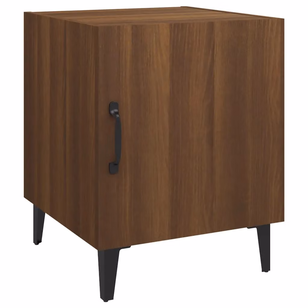 Berkfield Home Set of 2 Classic Wall-Mounted Bedside Cabinets in Brown Oak Engineered Wood – 2