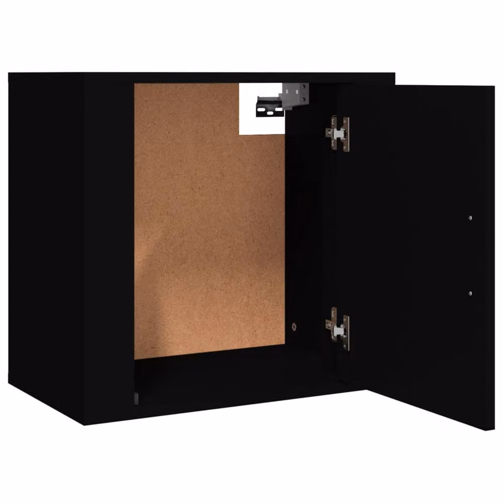 Berkfield Home Elegant Wall-mounted Bedside Cabinets, 2 Piece Set, Black, W: 50 cm, D: 30 cm, H: 47 cm – 4