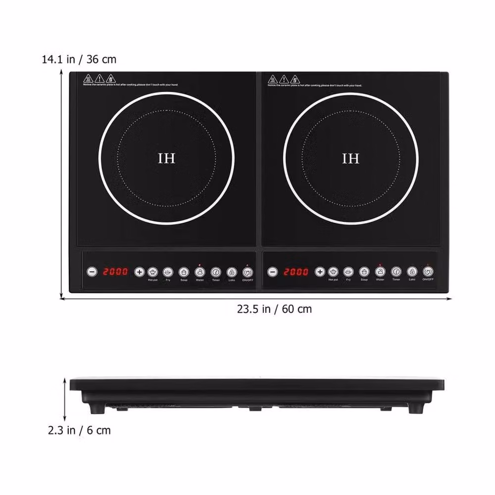 SPETLEK Twin Induction Hob Portable Digital Electric Cooker with Glass Surface in Black – 3